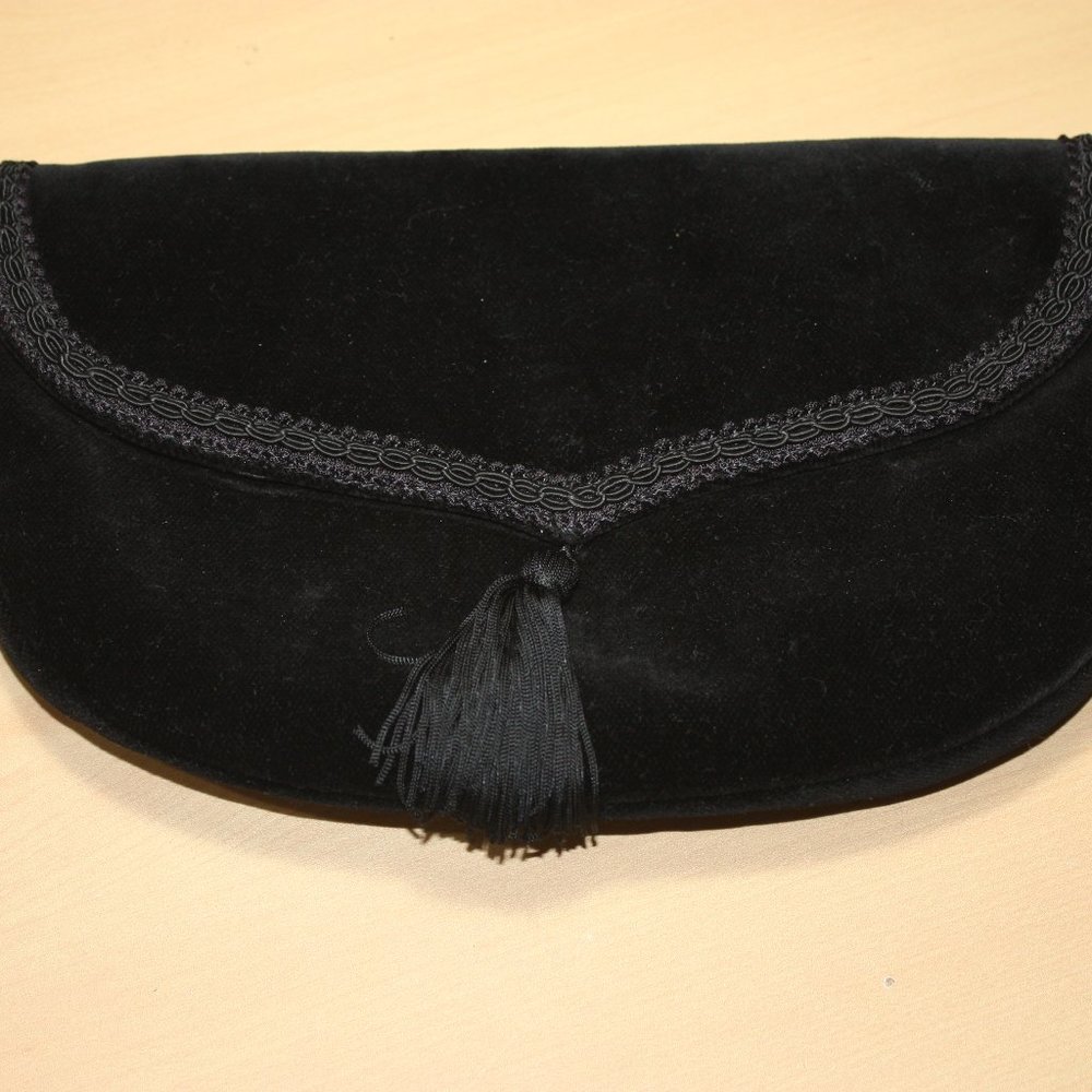 Vintage Laura Ashley black velvet clutch/handbag